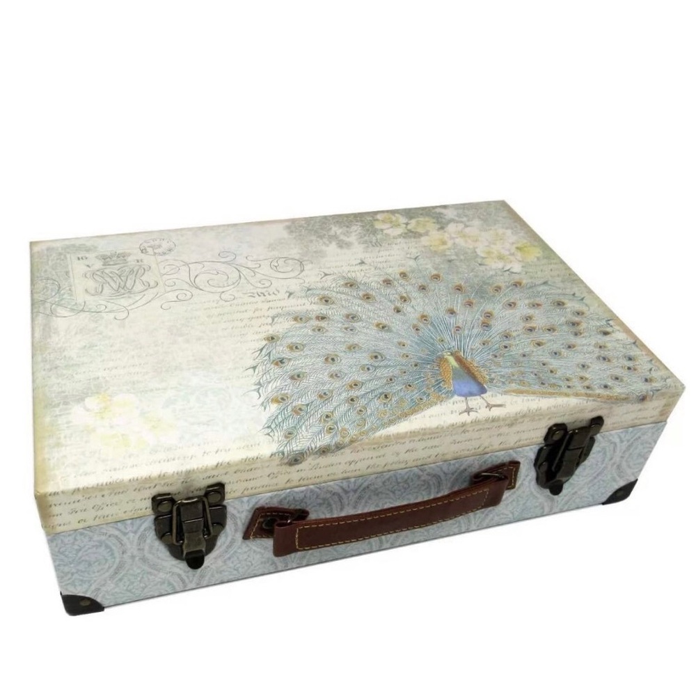 Punch Studio Antique Parisian Fan Tail Peacock Valet Case Trunk, Small (67273)